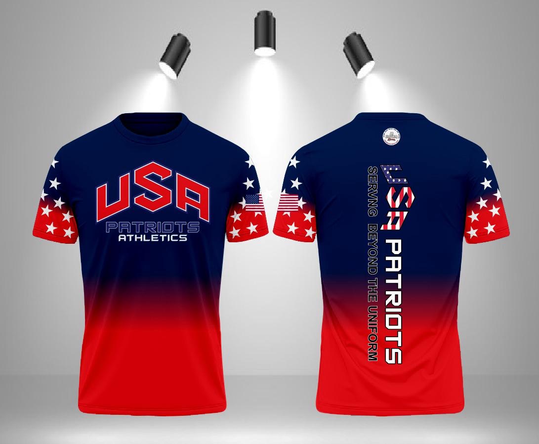 USA Patriots Athletics Custom Sublimated Jersey – Patriotic Navy & Red Ombre