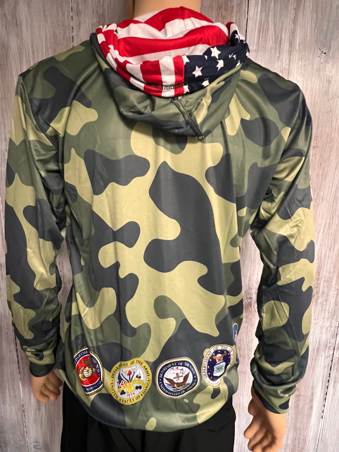 Long Sleeve USA Patriots Hooded Pullover