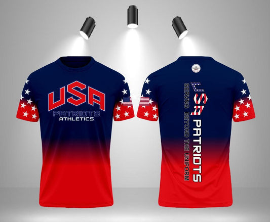 USA Patriots Athletics Custom Sublimated Jersey – Patriotic Navy & Red Ombre (coming Soon get your preorder in and be the first to have the latest Patriot fashion)