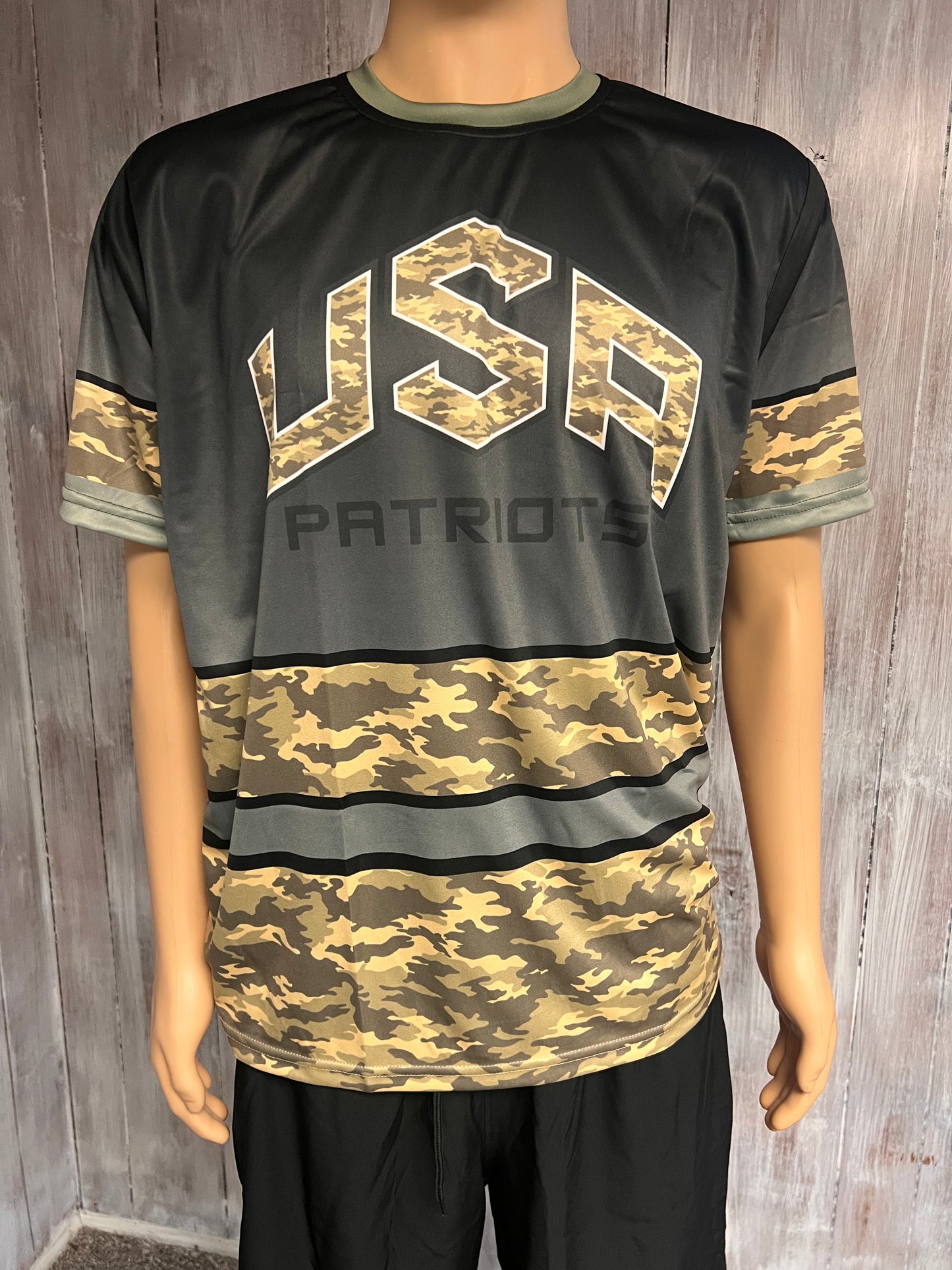 USA Patriots Shorts Sleeve Camo Jersey