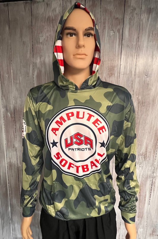 Long Sleeve USA Patriots Hooded Pullover