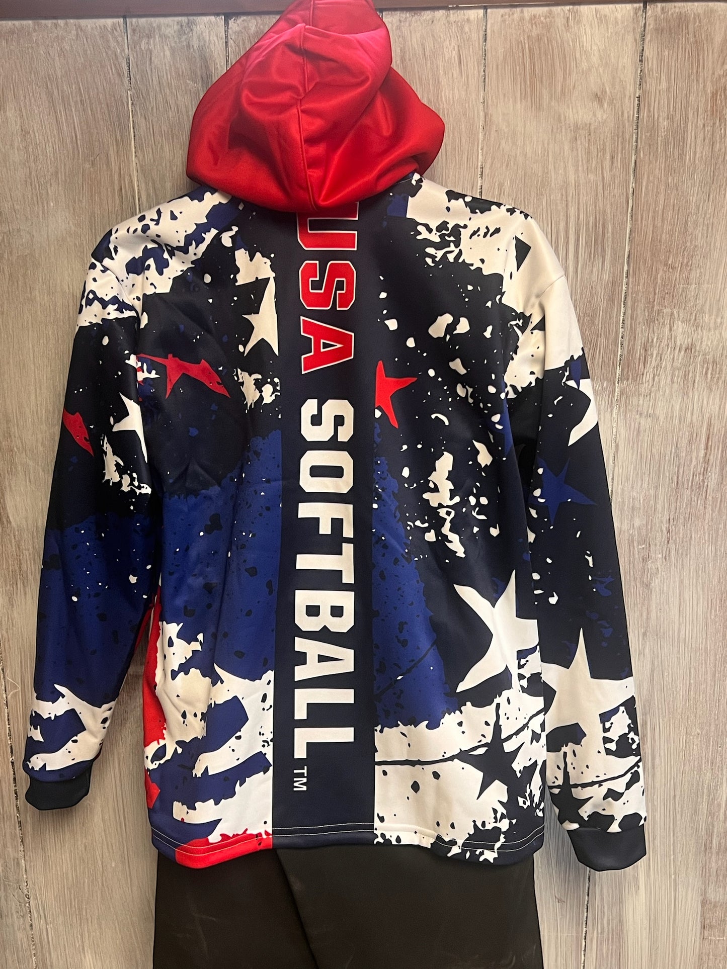 USA Softball Paint Splatter Hoodie